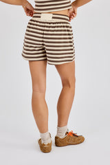 Soft Touch Double Stripe Short - Beige