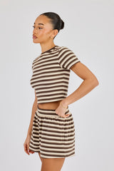 Soft Touch Double Stripe Short - Beige