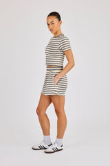 Soft Touch Double Stripe Short Sleeve Top & Short - Blue