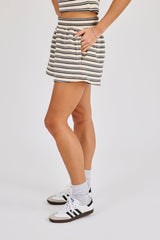 Soft Touch Double Stripe Short -  Blue