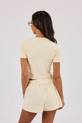 Peached Soft Touch Short Sleeve Top - Butter Yellow