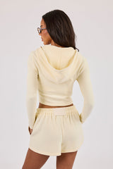 Peached Soft Touch Fitted Zip Hoodie - Butter Yellow