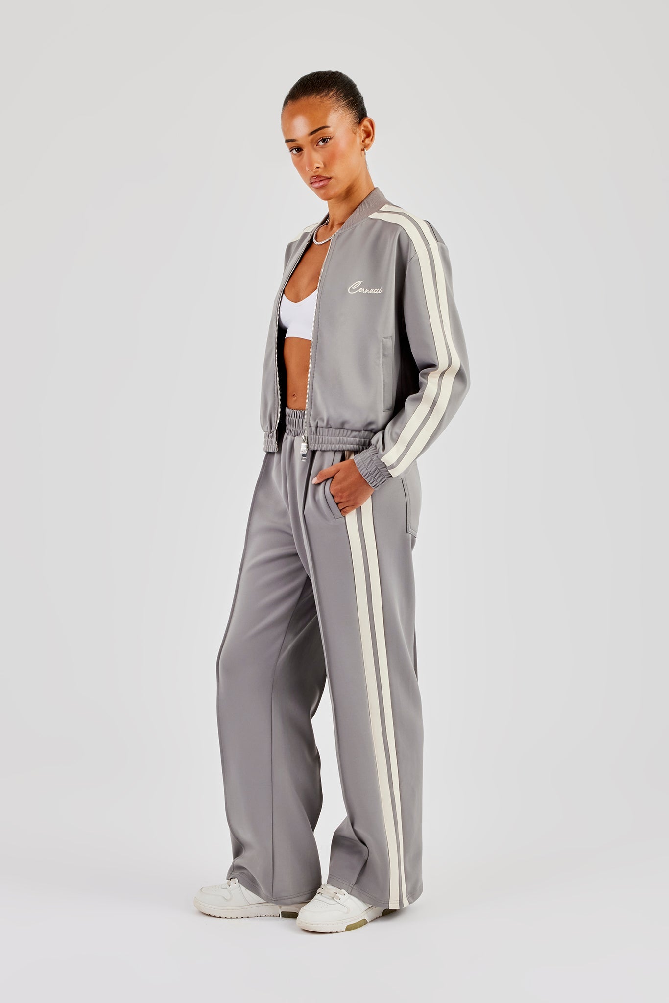 Taping Bomber Tracksuit - Grey