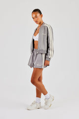 Taping Bomber Jacket & Taping Shorts - Grey