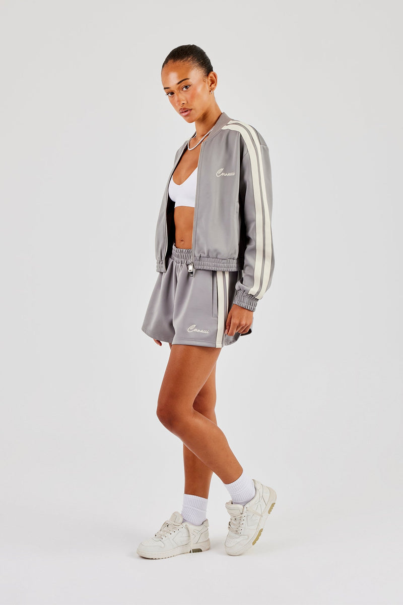 Taping Bomber Jacket & Taping Shorts - Grey