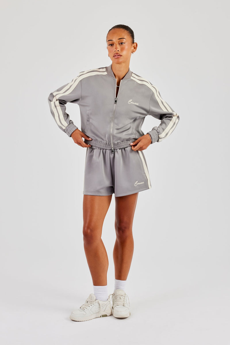 Taping Bomber Jacket & Taping Shorts - Grey