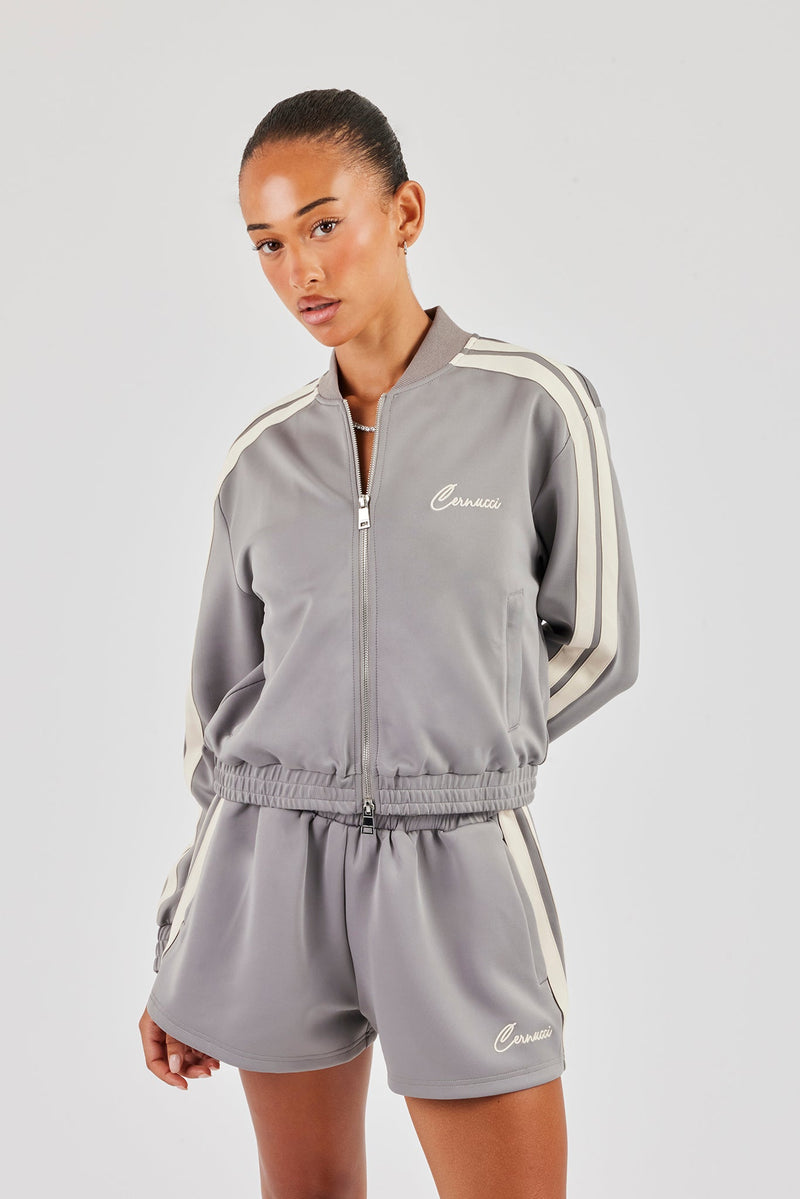 Taping Bomber Jacket & Taping Shorts - Grey