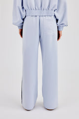 Taping Wide Leg Track Pant - Light Blue