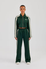 Taping Cropped Harrington Jacket & Track Pant - Bottle Green