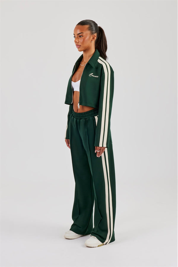 Taping Cropped Harrington Jacket & Track Pant - Bottle Green