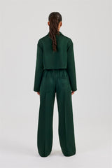 Taping Cropped Harrington Jacket & Track Pant - Bottle Green