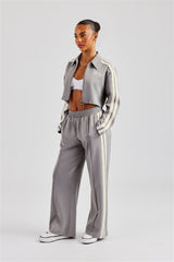 Cropped Harrington Taping Tracksuit - Grey