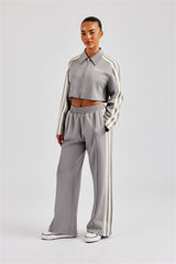 Cropped Harrington Taping Tracksuit - Grey