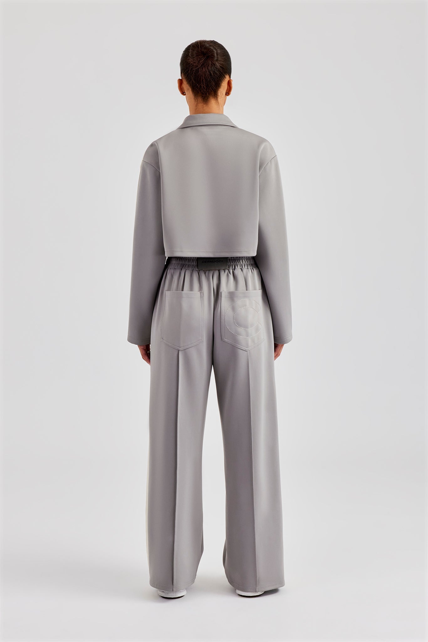 Cropped Harrington Taping Tracksuit - Grey | Womens Sets | Shop