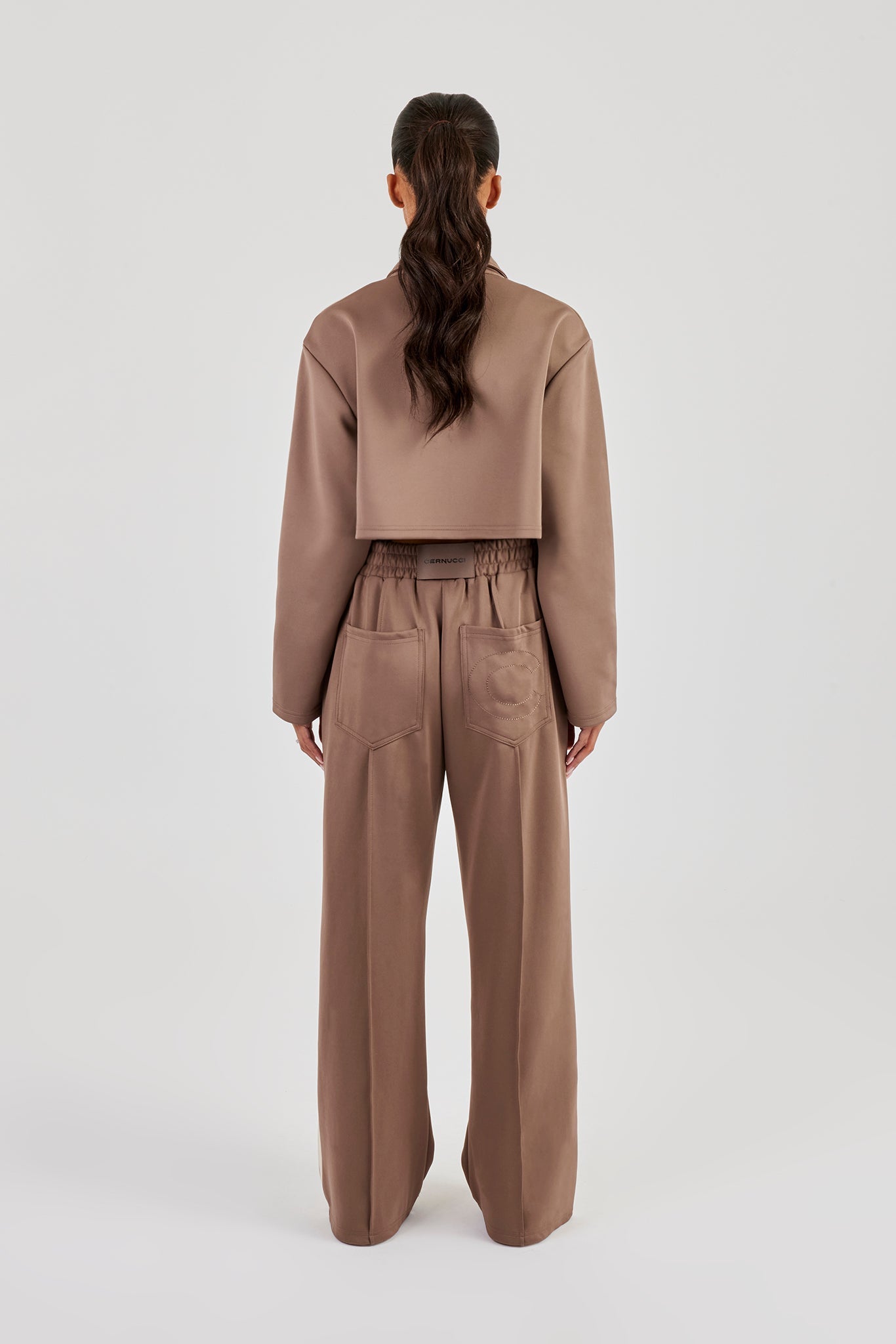 Cropped Harrington Taping Tracksuit - Taupe