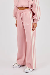 Taping Wide Leg Track Pant - Dusty Pink