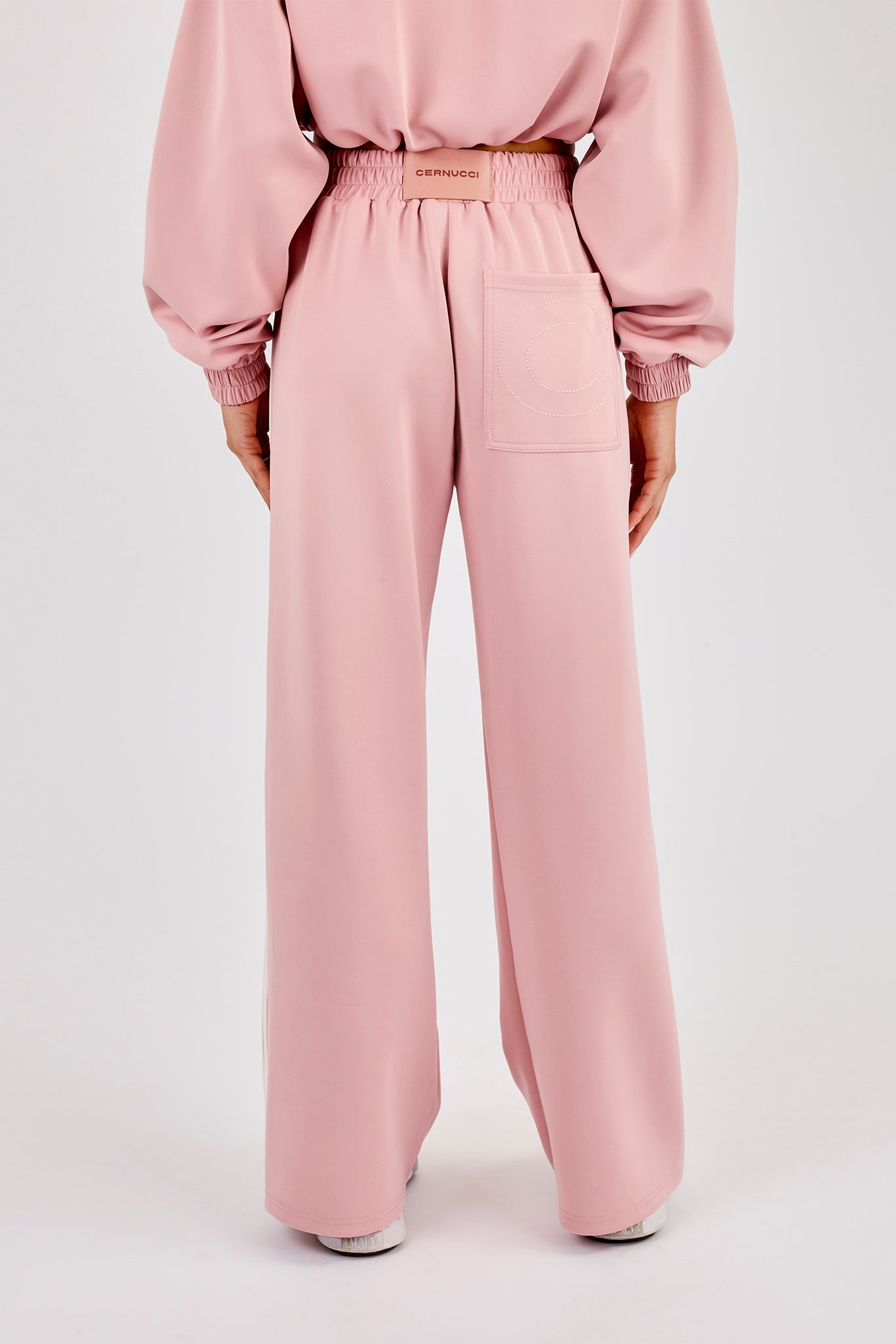 Taping Wide Leg Track Pant - Dusty Pink