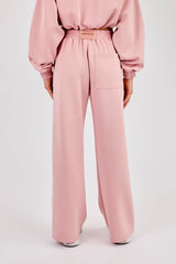 Taping Wide Leg Track Pant - Dusty Pink