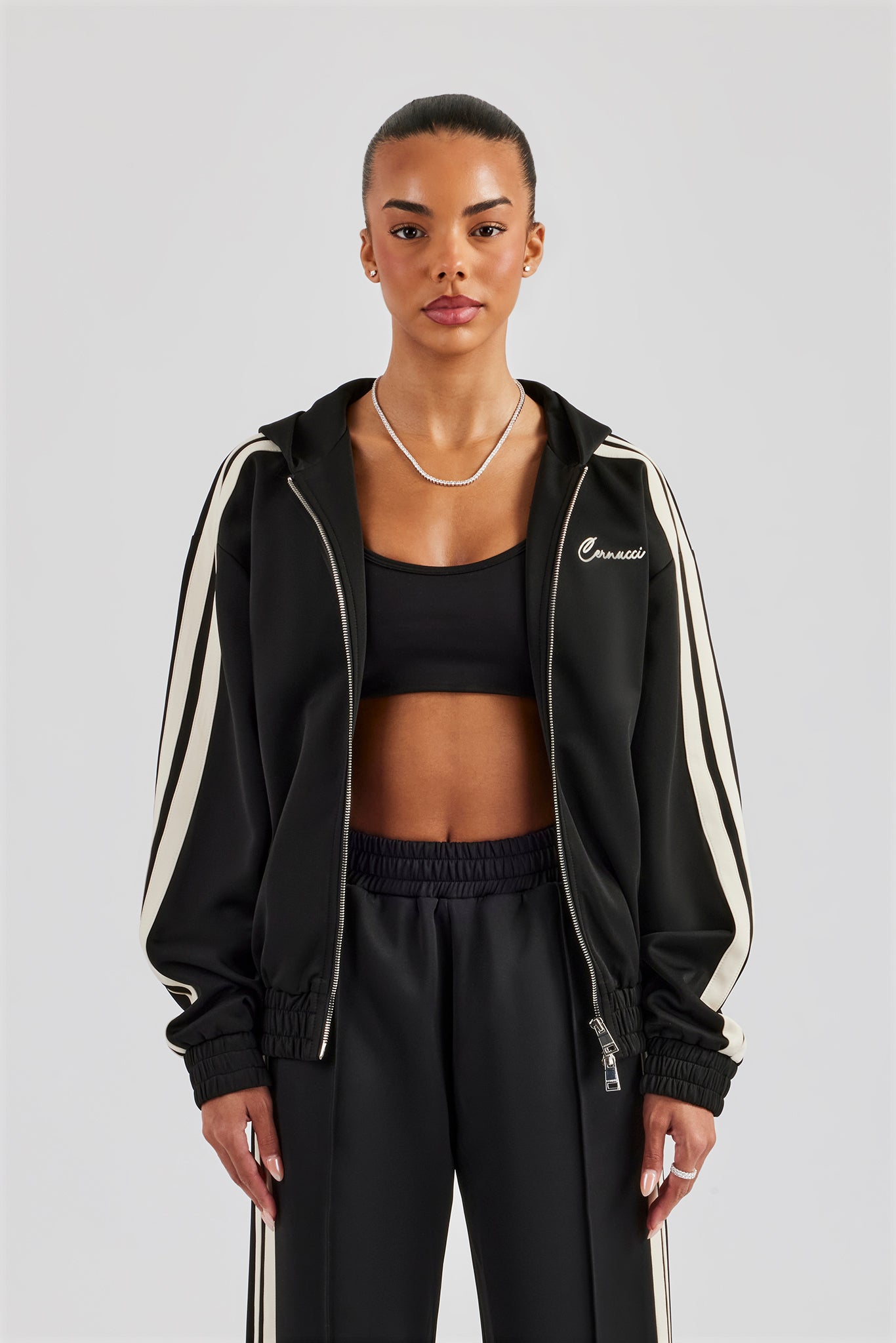 Taping Hooded Jacket - Black