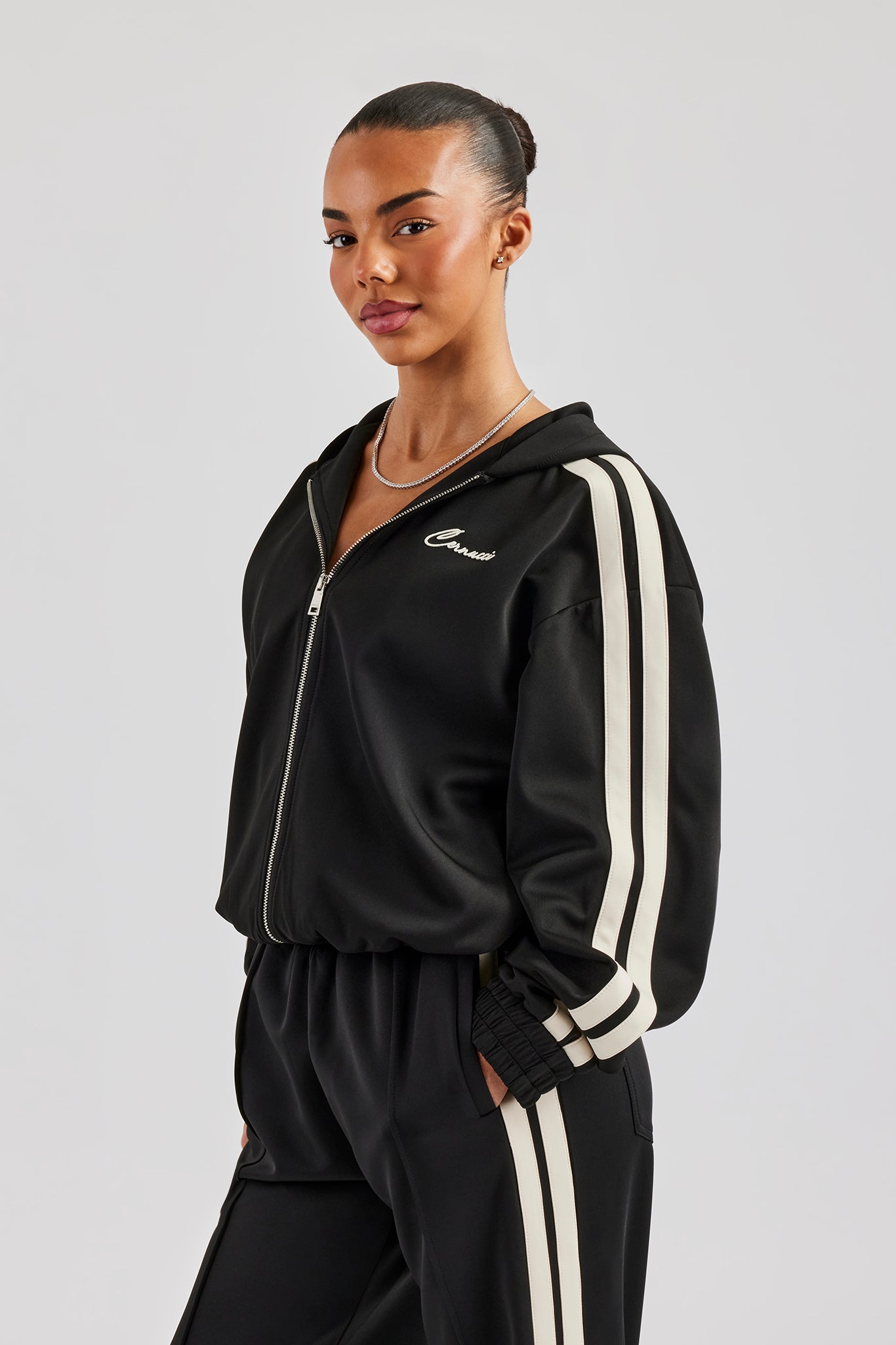 Taping Hooded Jacket - Black