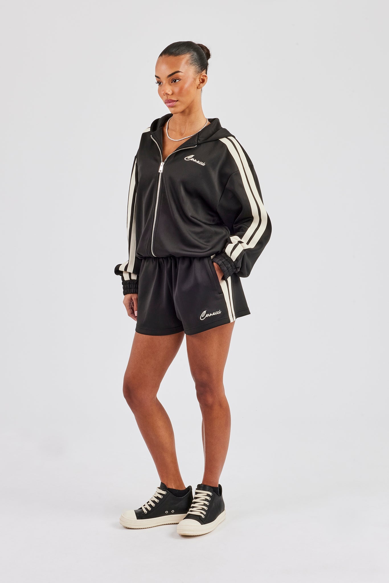 Taping Hooded Jacket & Taping Short - Black