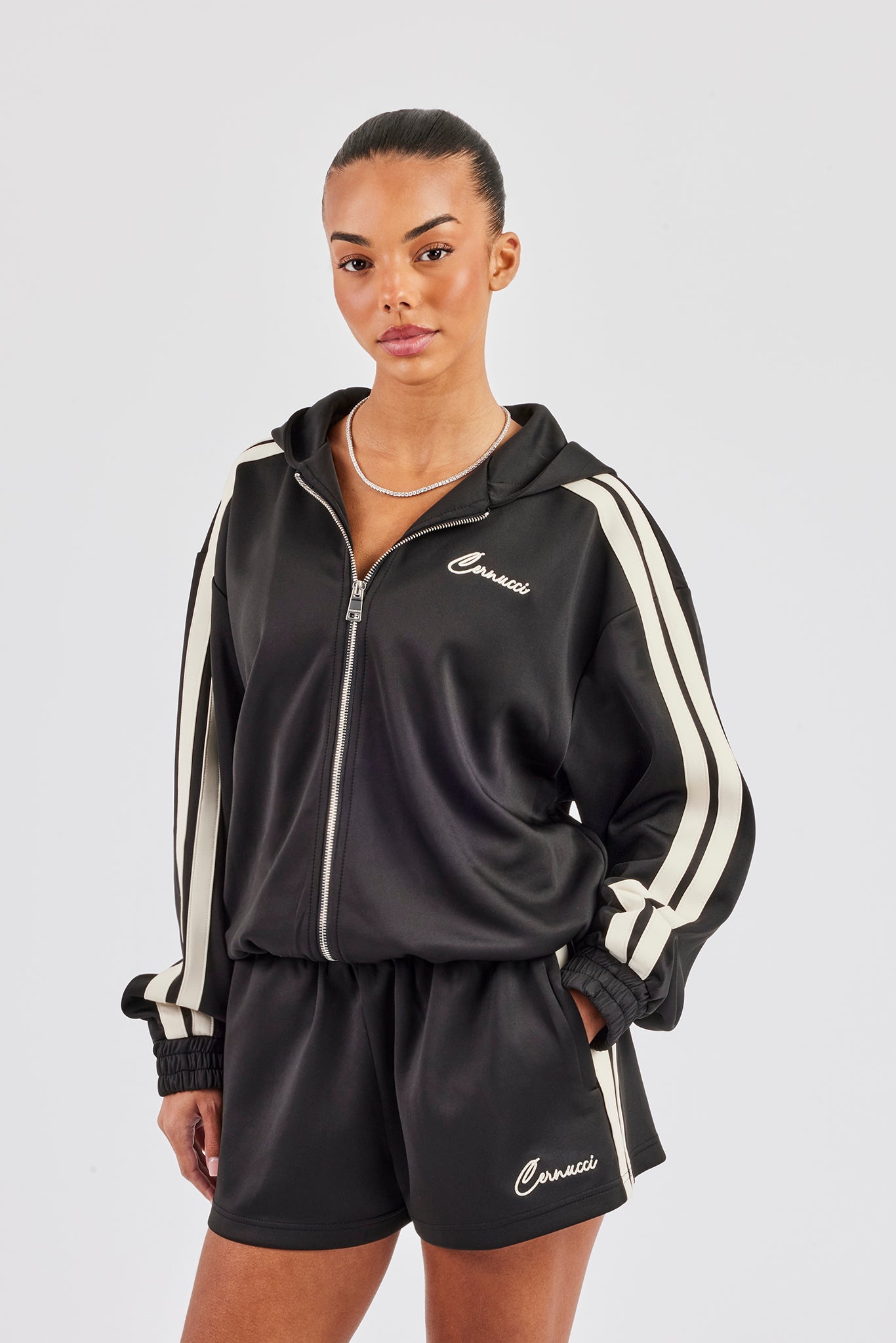 Taping Hooded Jacket & Taping Short - Black