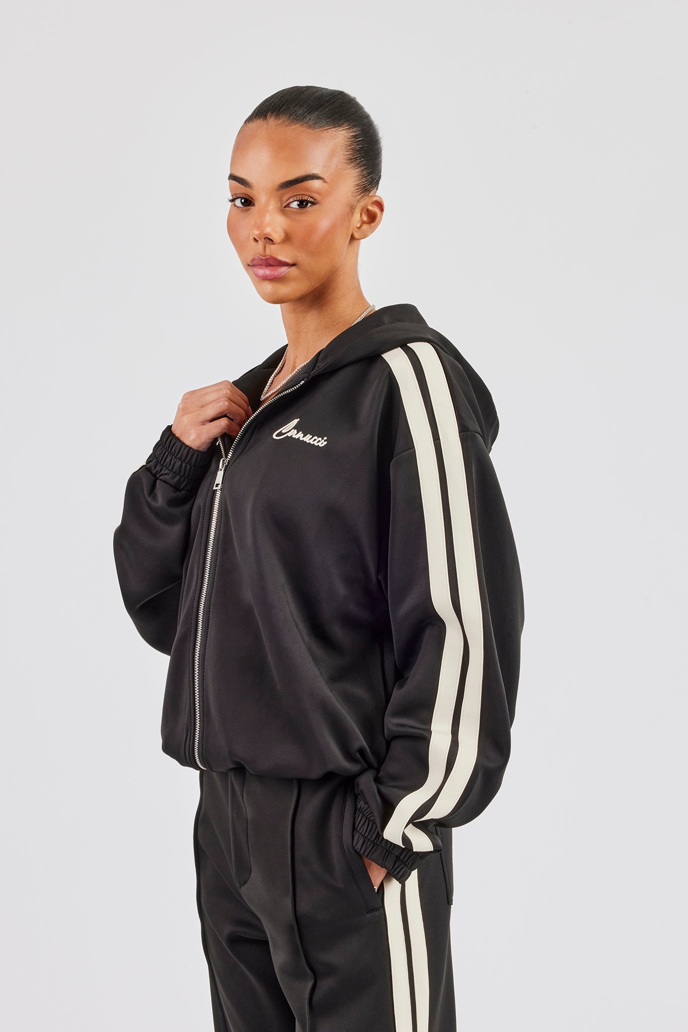 Hooded Taping Jacket & Tailored Trouser - Black