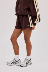 Logo Embroidered Taping Short - Chocolate