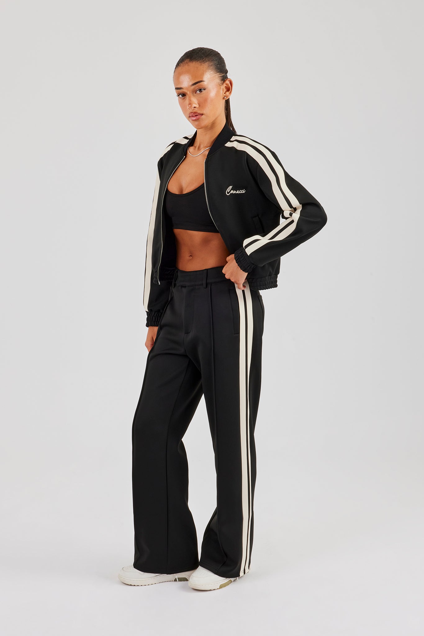 Taping Bomber Jacket - Black | Womens Outerwear | Shop Jackets at