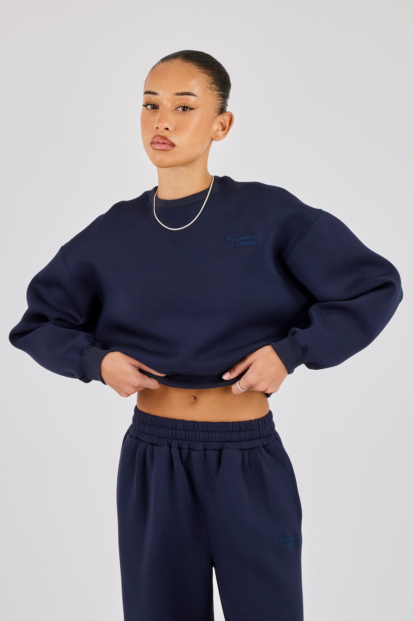 Boxy Scuba Sweatshirt - Navy