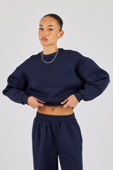 Boxy Scuba Sweatshirt - Navy