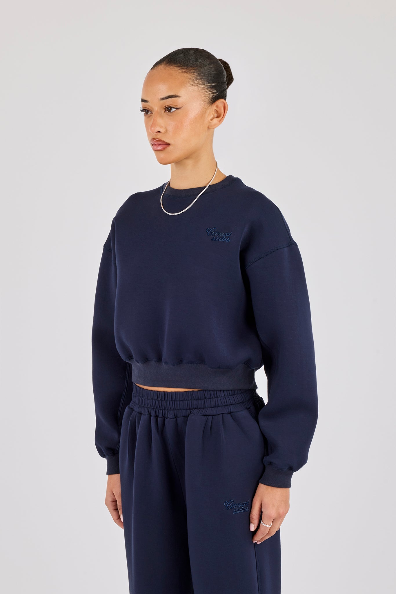 Boxy Scuba Sweatshirt - Navy