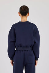 Boxy Scuba Sweatshirt - Navy