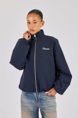 Twill Funnel Neck Track Jacket - Navy