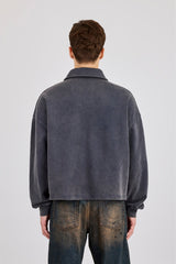 Acid Wash Rugby Polo - Washed Navy