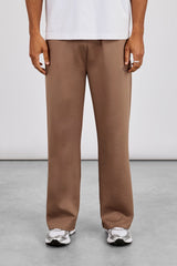Embroidered Poly Track Pant - Taupe
