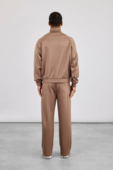 Embroidered Poly Raglan Track Jacket & Track Pant - Taupe