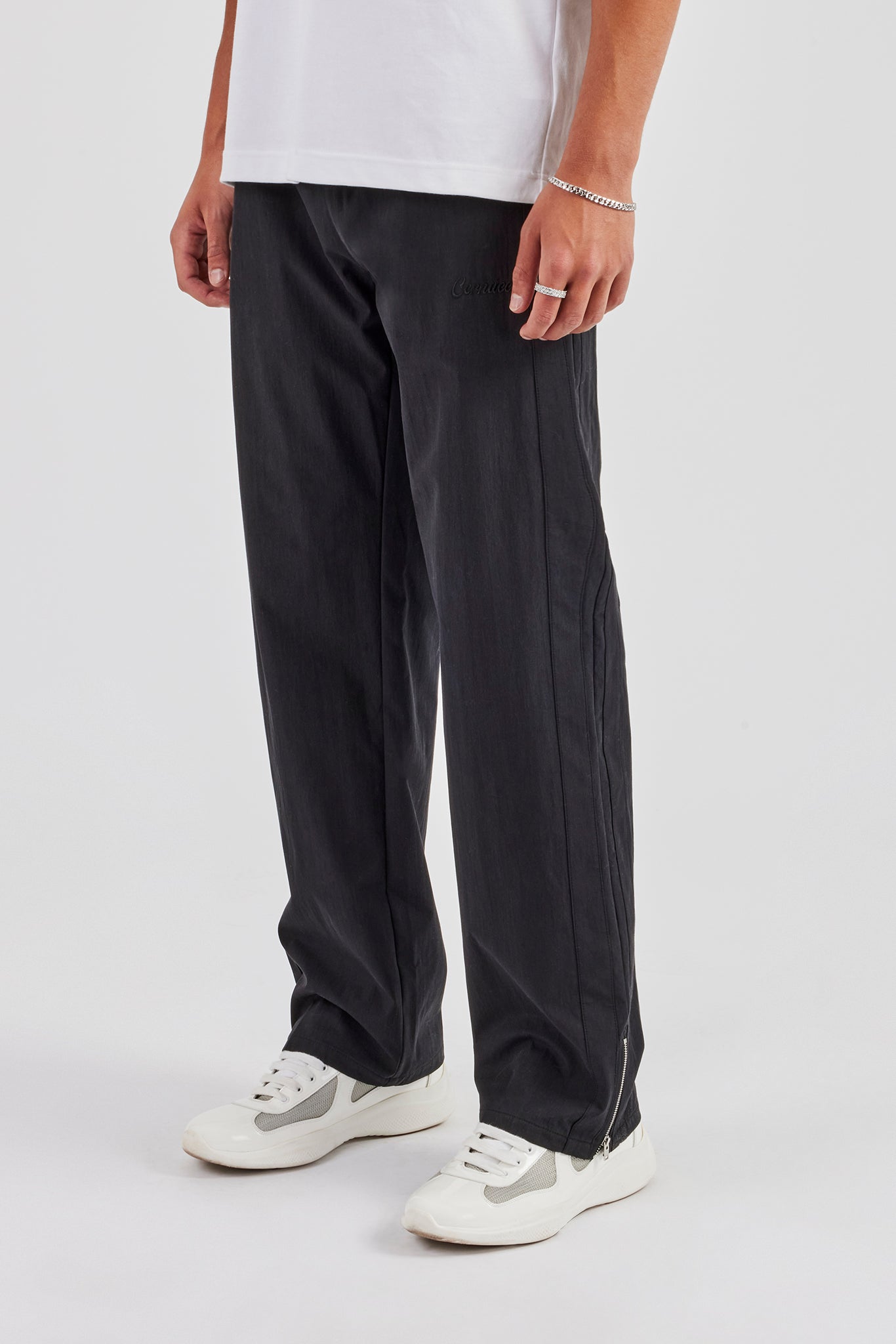 Bonded Nylon Track Pant - Black