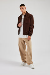 Pocket Twill Harrington Jacket - Chocolate