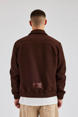 Pocket Twill Harrington Jacket - Chocolate