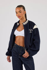 Varity Bomber Jacket With Panels - Navy