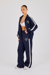 Varsity Panel Track Jacket & Wide Leg Trouser - Navy