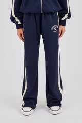 Wide Leg Varsity Panel Trouser - Navy