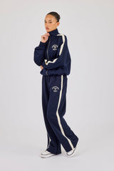 Varsity Panel Track Jacket & Wide Leg Trouser - Navy