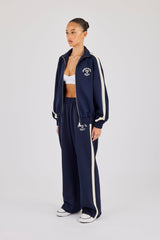 Varsity Panel Track Jacket & Wide Leg Trouser - Navy