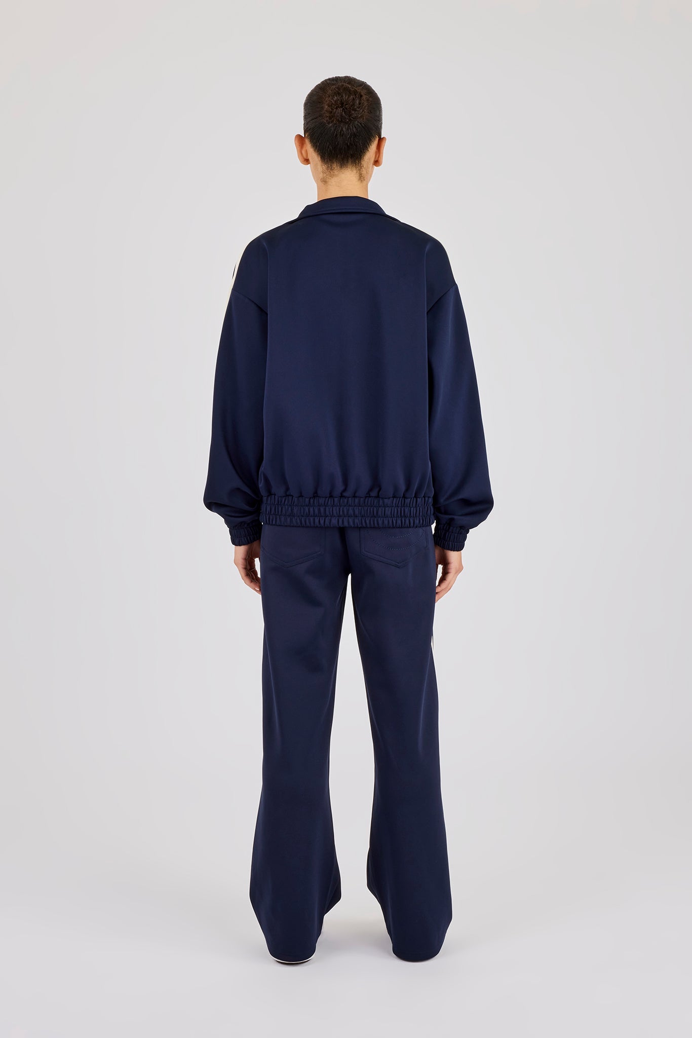 Varsity Panel Track Jacket & Wide Leg Trouser - Navy
