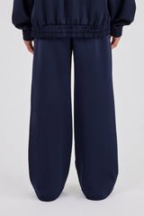 Wide Leg Varsity Panel Trouser - Navy