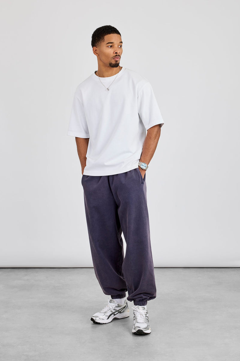 Washed Cuffed Jogger - Navy