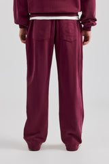 Washed Straight Leg Jogger - Burgundy