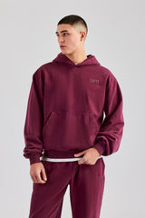 Washed Hoodie - Burgundy